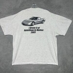 VTG GM Auto Show In‎ Motion T Shirt Men's Sz XL Heather Gray Corvette 2000's Tee